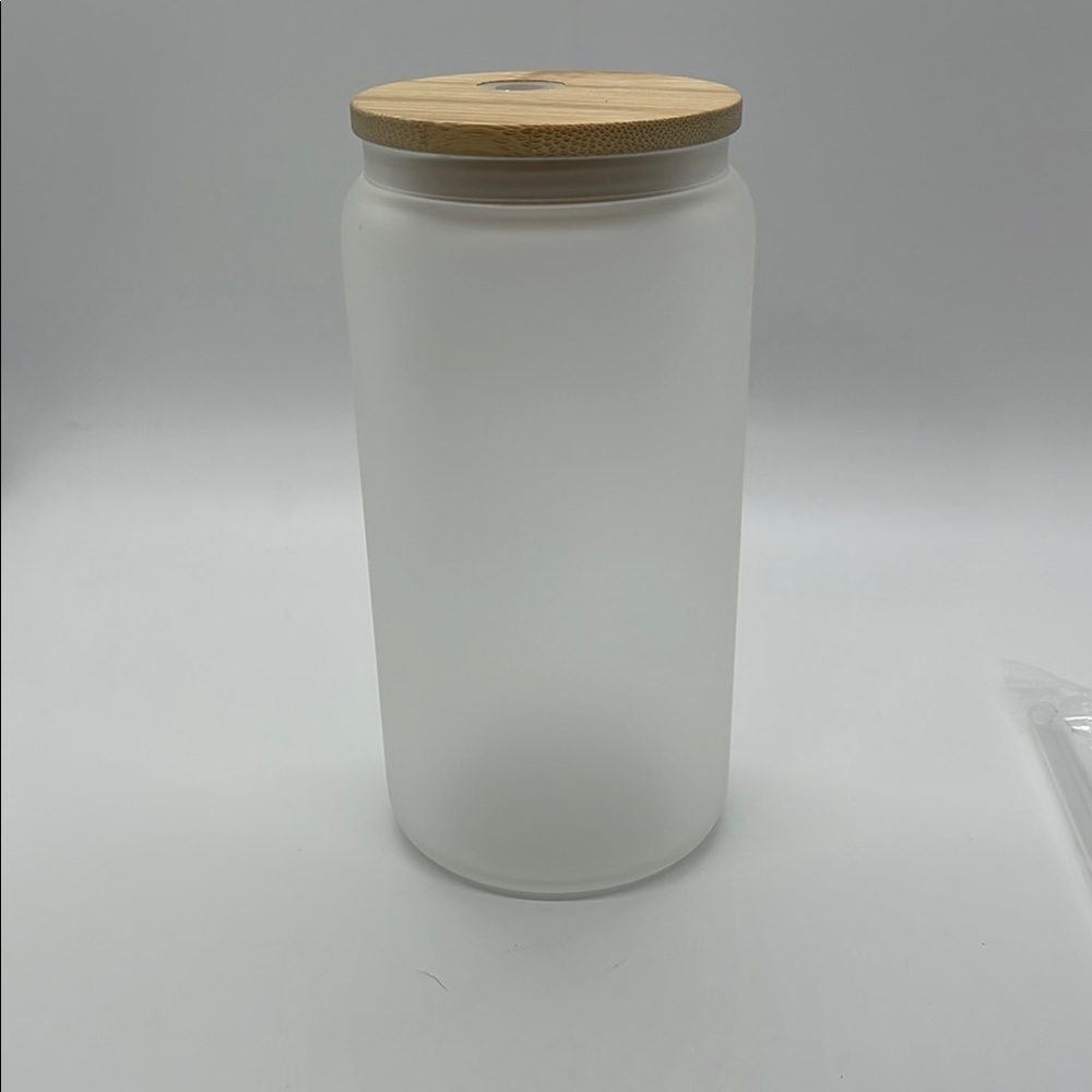 NWOT White Bride Glass Jar with Bamboo Lid - Picture 4 of 6